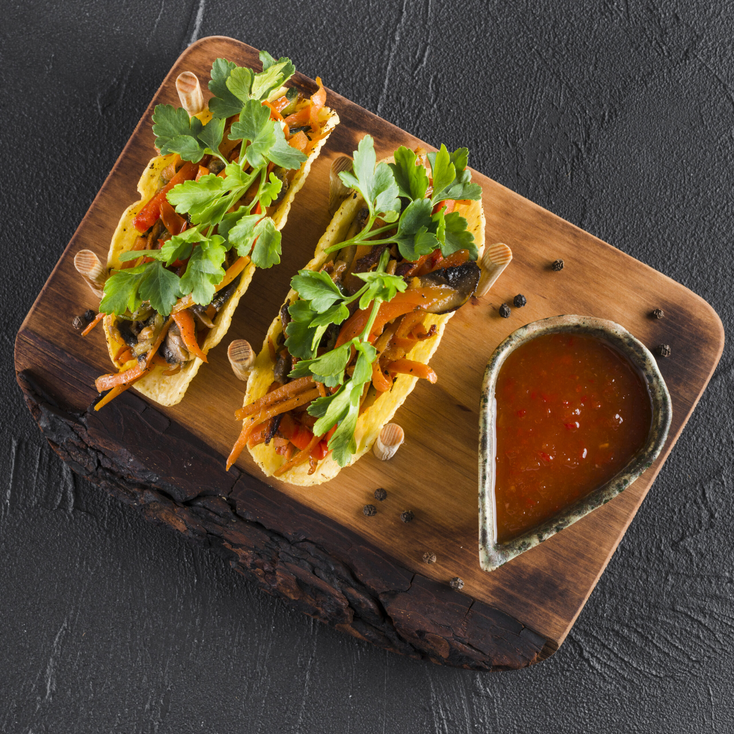 Cornitos Grilled Paneer Tacos With Salsa Dip