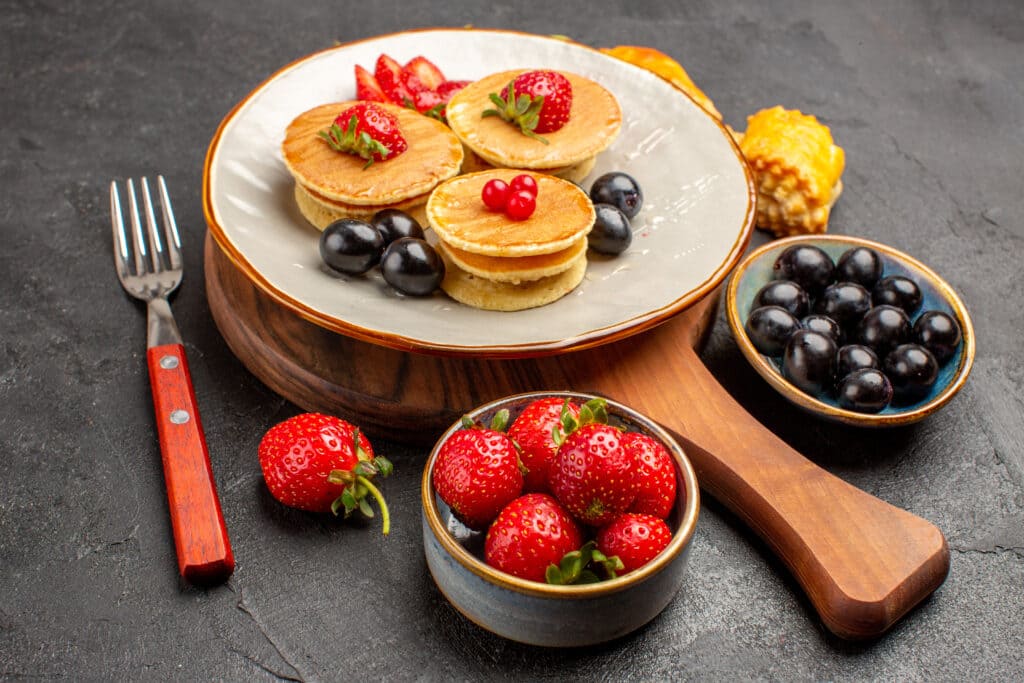 Banana Walnut Pancake With Fruit Medley Recipe